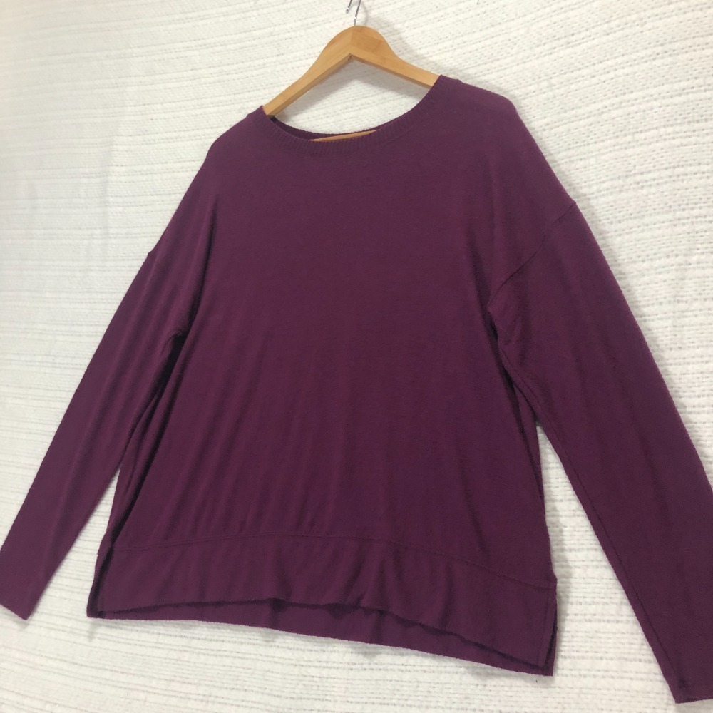 Lucky Brand Long‎ Sleeve Top Casual Everyday Comfort Purple Size L
